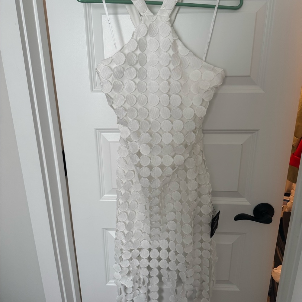 Elegant White Halter Dress